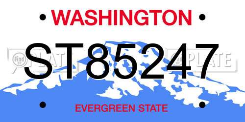 ST85247 Washington License Plate
