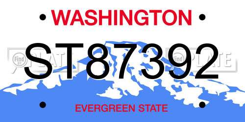 ST87392 Washington License Plate