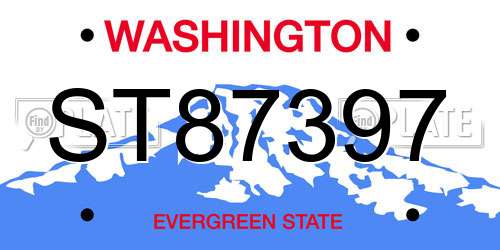 ST87397 Washington License Plate