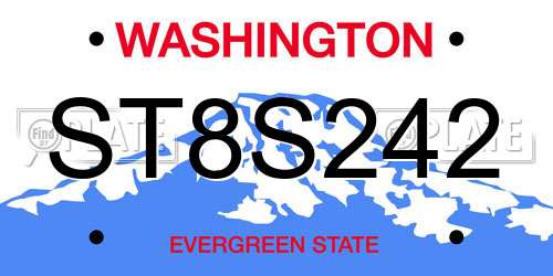ST8S242 Washington License Plate