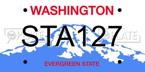 STA127 Washington License Plate