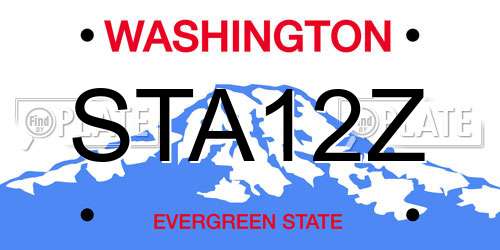 STA12Z Washington License Plate