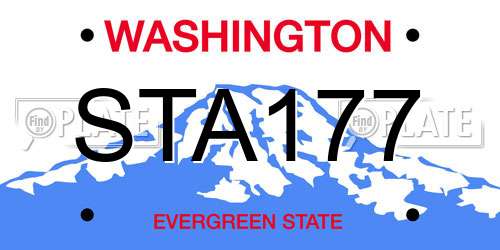 STA177 Washington License Plate