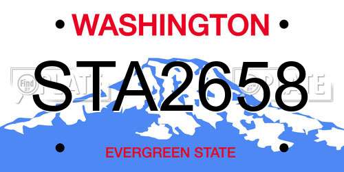 STA2658 Washington License Plate
