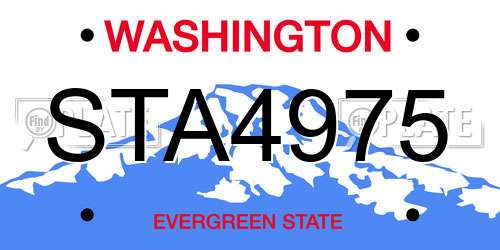 STA4975 Washington License Plate