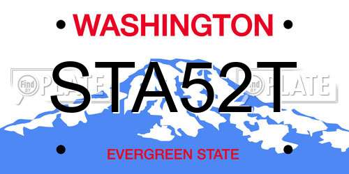 STA52T Washington License Plate