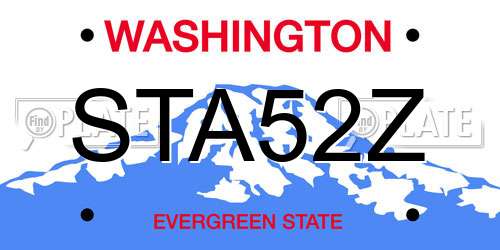 STA52Z Washington License Plate