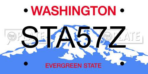 STA57Z Washington License Plate