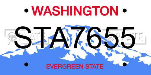 STA7655 Washington License Plate