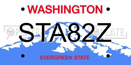STA82Z Washington License Plate