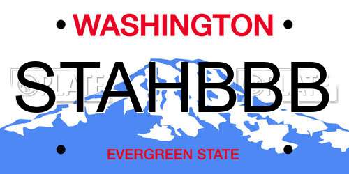 STAHBBB Washington License Plate