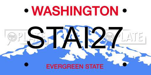 STAI27 Washington License Plate