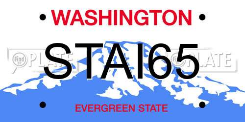 STAI65 Washington License Plate