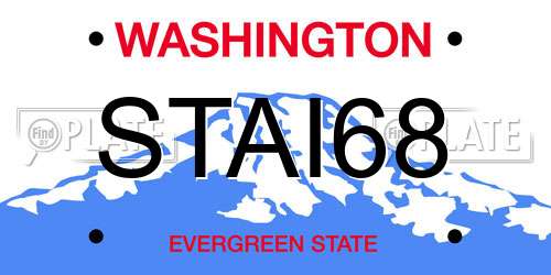 STAI68 Washington License Plate