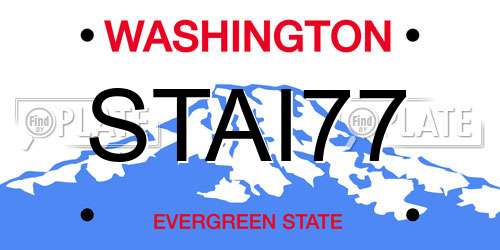 STAI77 Washington License Plate
