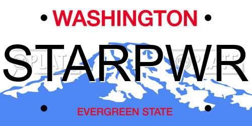 STARPWR Washington License Plate