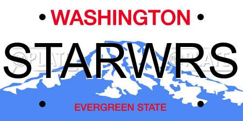 STARWRS Washington License Plate