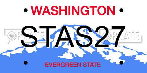 STAS27 Washington License Plate