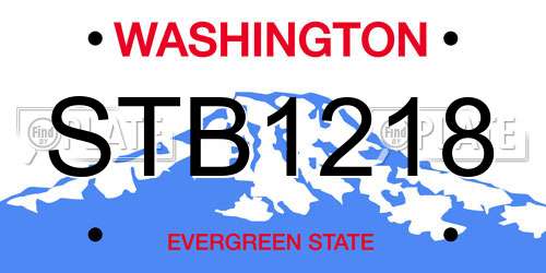 STB1218 Washington License Plate