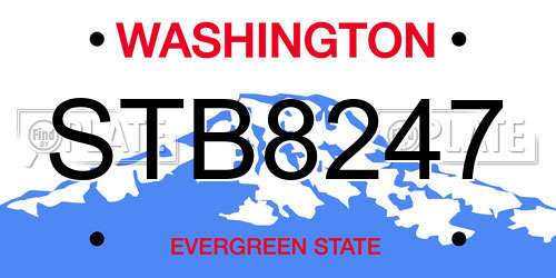 STB8247 Washington License Plate
