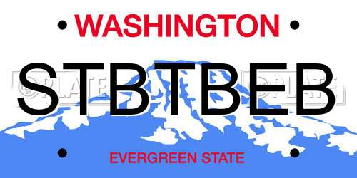 STBTBEB Washington License Plate