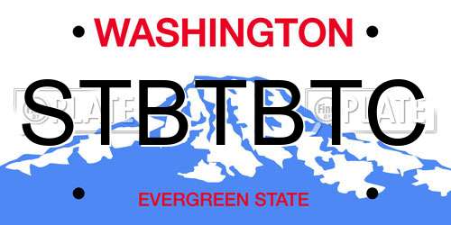 STBTBTC Washington License Plate