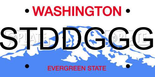 STDDGGG Washington License Plate