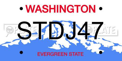STDJ47 Washington License Plate