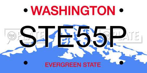 STE55P Washington License Plate
