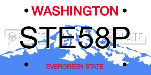 STE58P Washington License Plate
