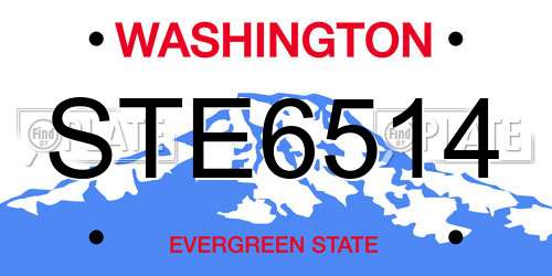 STE6514 Washington License Plate