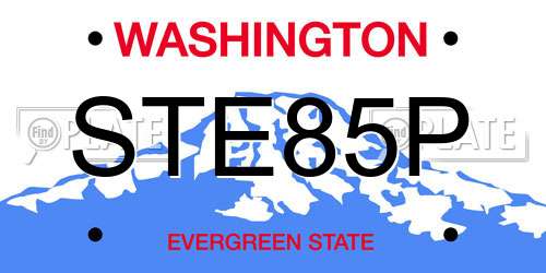 STE85P Washington License Plate