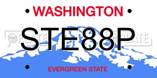STE88P Washington License Plate