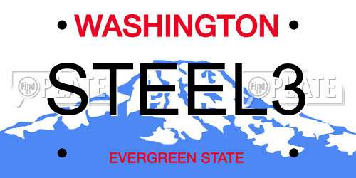 STEEL3 Washington License Plate