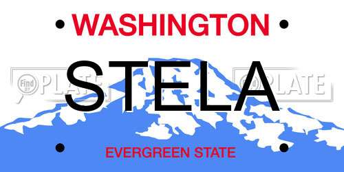 STELA Washington License Plate