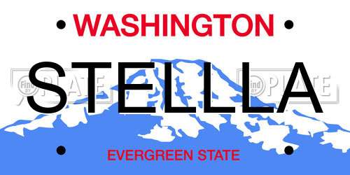STELLLA Washington License Plate