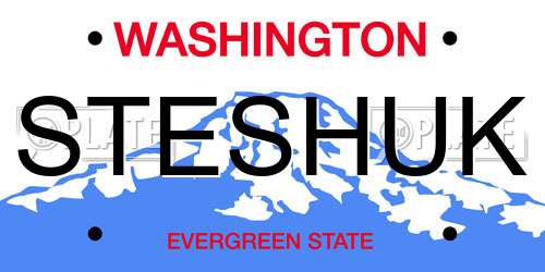 STESHUK Washington License Plate