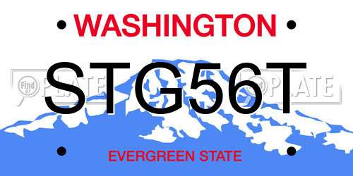 STG56T Washington License Plate