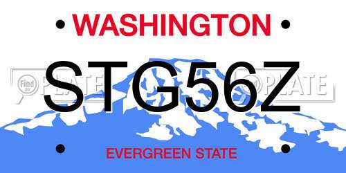 STG56Z Washington License Plate