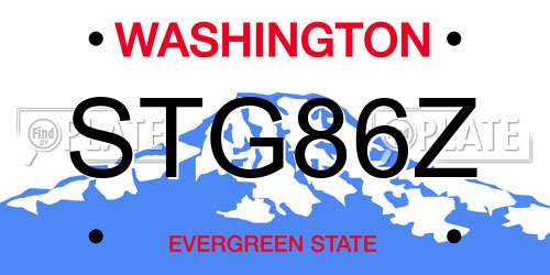 STG86Z Washington License Plate