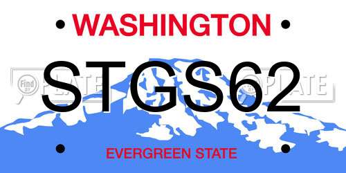 STGS62 Washington License Plate