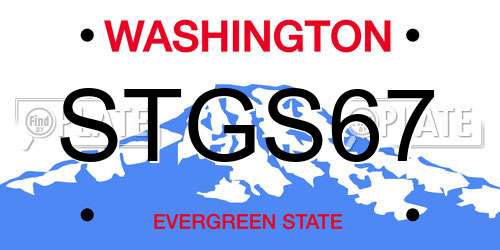 STGS67 Washington License Plate
