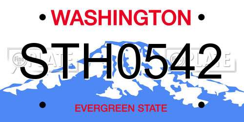 STH0542 Washington License Plate