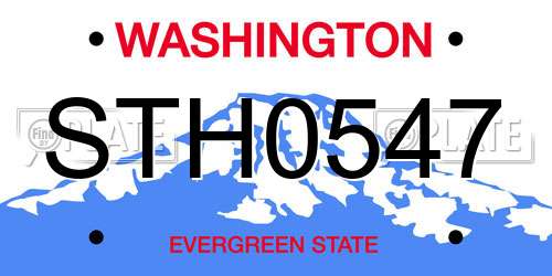 STH0547 Washington License Plate
