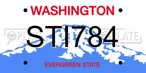 STI784 Washington License Plate