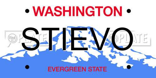 STIEVO Washington License Plate