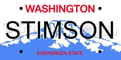 STIMSON Washington License Plate