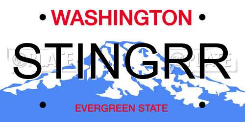 STINGRR Washington License Plate
