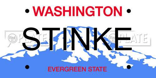 STINKE Washington License Plate
