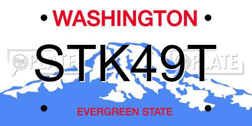 STK49T Washington License Plate